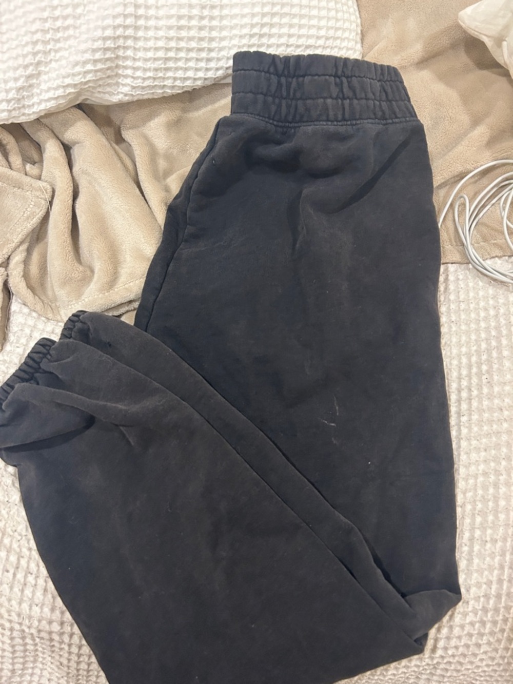 aerie Kids Black Elastic-Waist Joggers